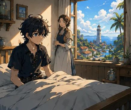 Sael and Talia at dawn
